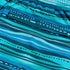 Close-up of blue swim shorts with wave pattern