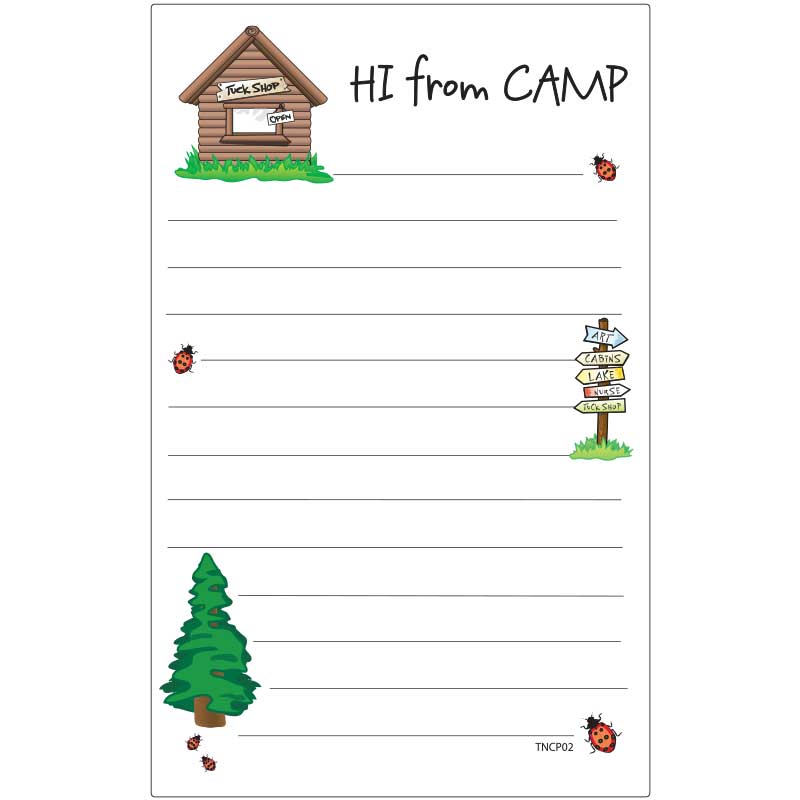 Hi From Camp Lined Paper