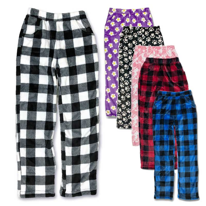 Sexy Basics Women's Super Cozy Fleece Pajama Bottom Lounge Pants/Warm Soft  & Cozy Polar Fleece Lounge & Sleep PJ Pants, Black Fleece, Small :  : Clothing, Shoes & Accessories