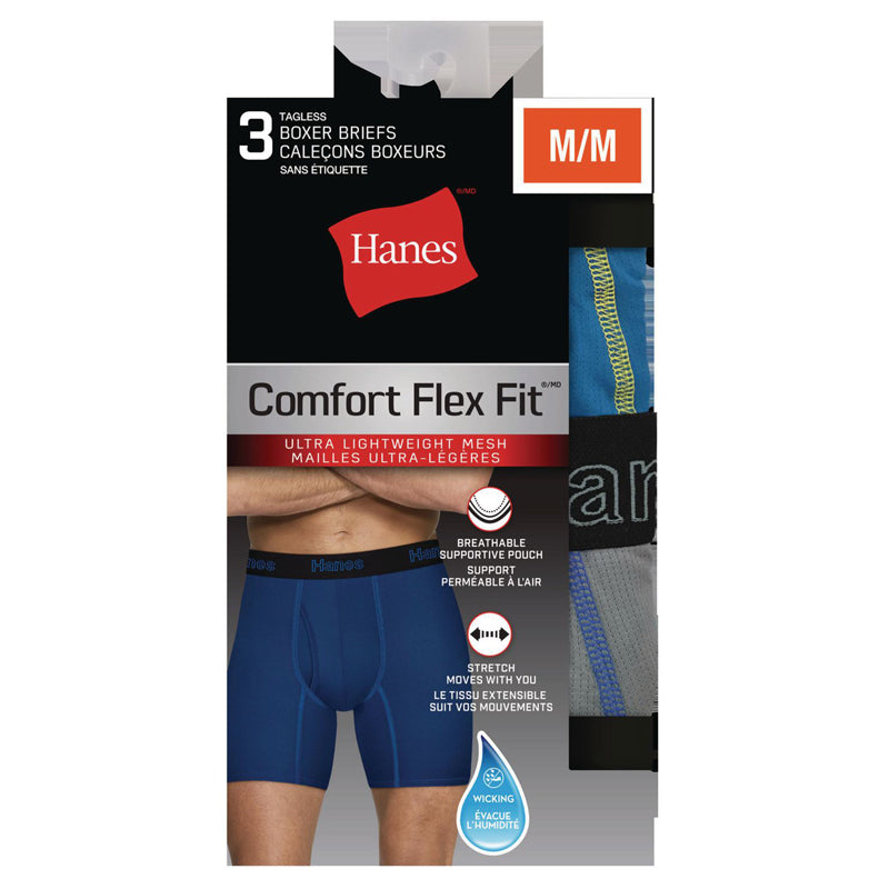 Hanes Men's Mesh Flex-Fit Boxer Briefs 3-pack