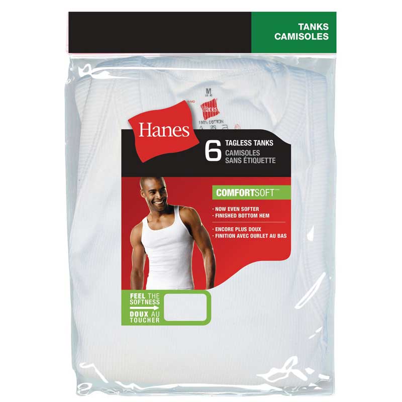 Hanes Men's Tank Top Undershirt 6 pack Camp Connection