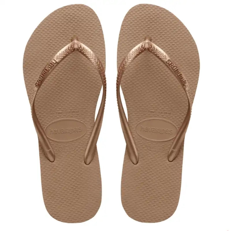 Rose Gold Havaianas Slim Flip Flop Sandals