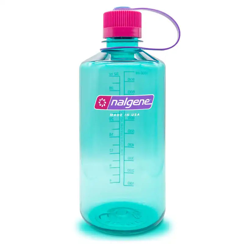 Sufer Blue Nalgene Narrow mouth Water Bottle with pink cap