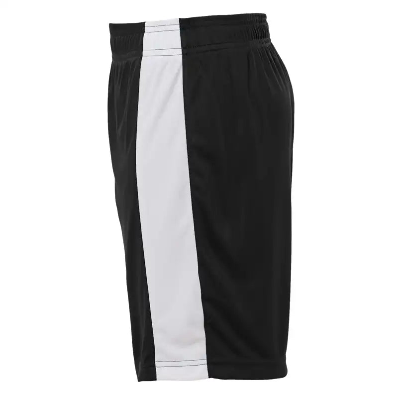 Side view of black team 365 Youth basketball shorts