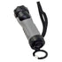 Gray and black flashlight with carabiner