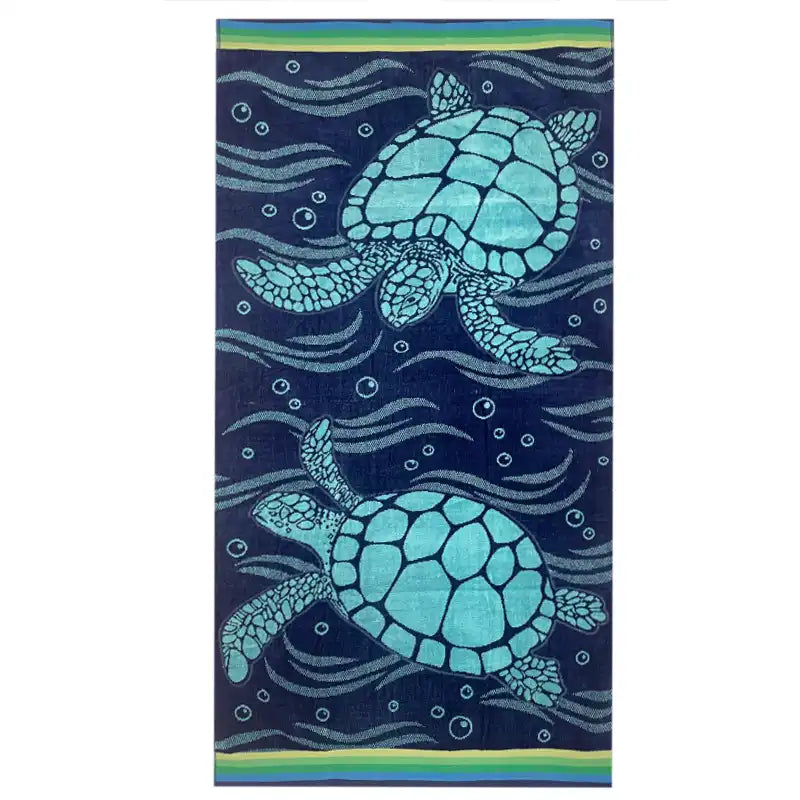 Jacquard Cotton Beach Towel - Turtles