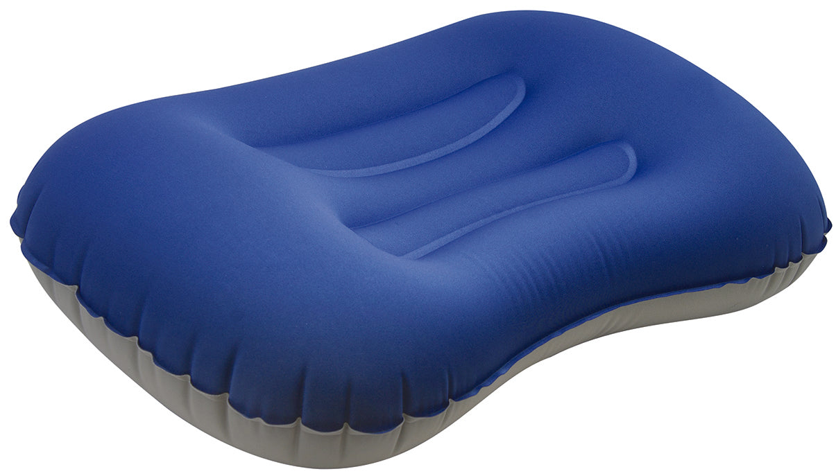 Compact Inflatable Hood Pillow in Blue