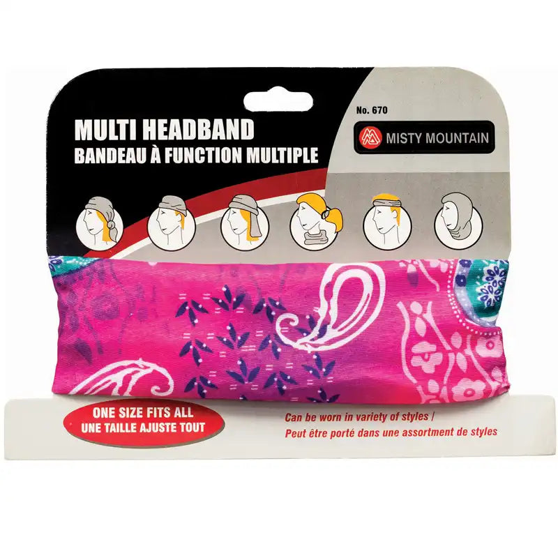 Pink Paisley mutifunction headband
