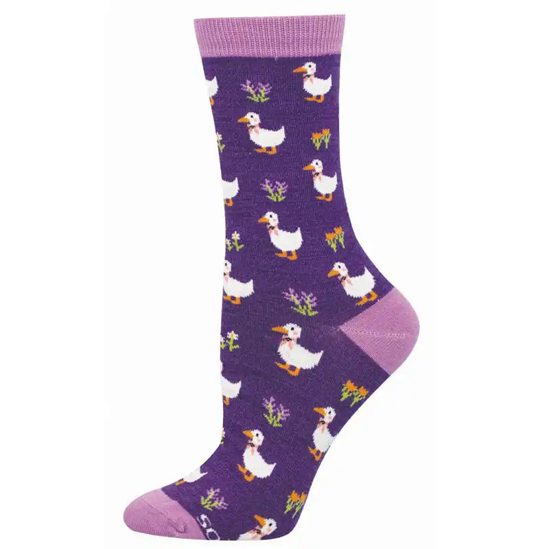 Women's Socksmith  Bamboo Socks - Duck, Duck, Flower