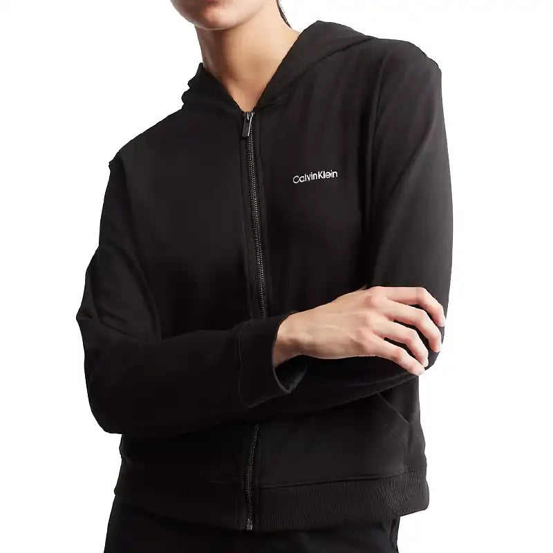 Calvin Klein Modern Cotton Full Zip Hoodie Black Women L