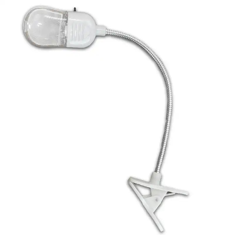 White flexible clip-on reading lamp