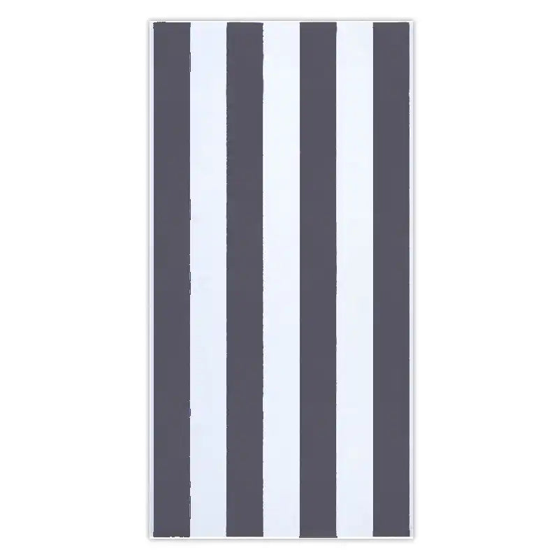 Grey Cabana Striped Beach Towel