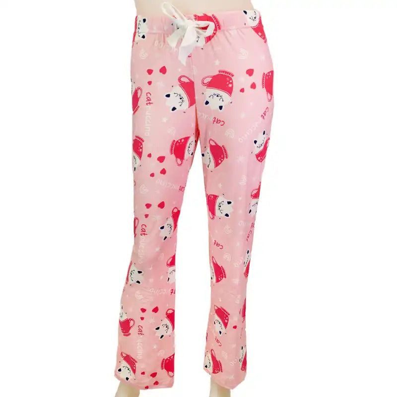 CatPuccino cat printed sleep pants