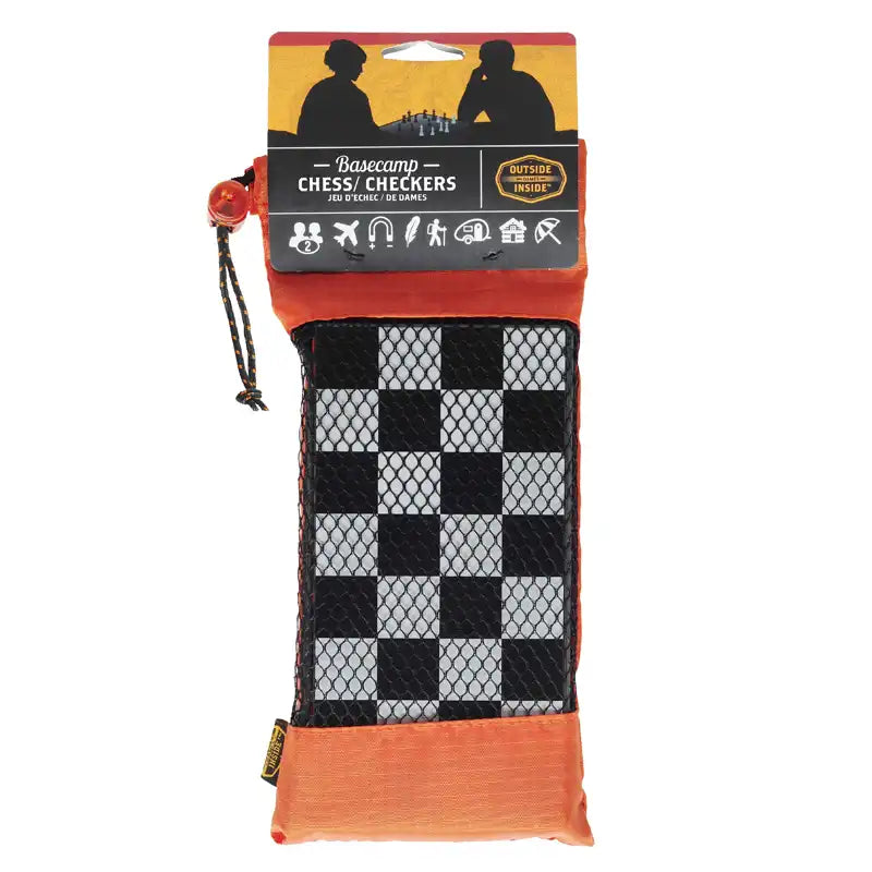 Basecamp Chess/Checkers set in a mesh pouch