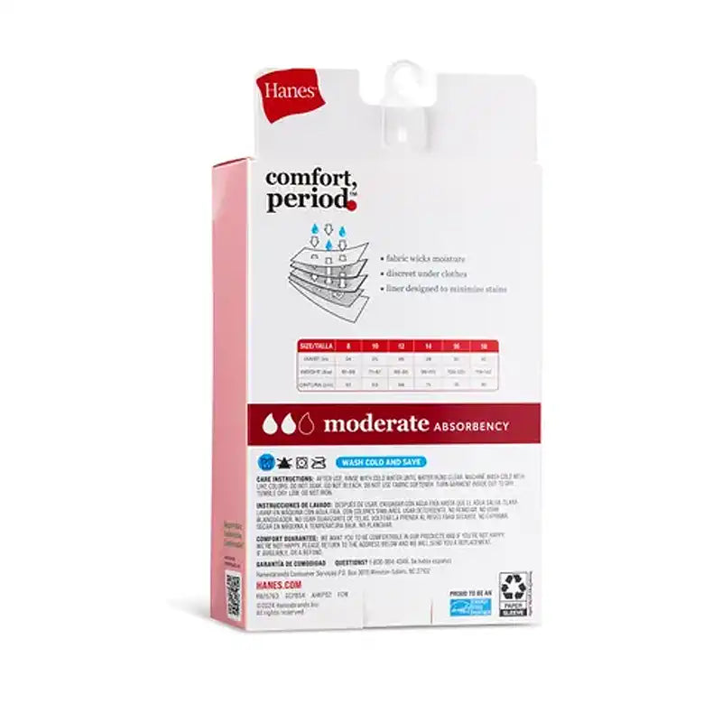 Hanes comfort period packaging details