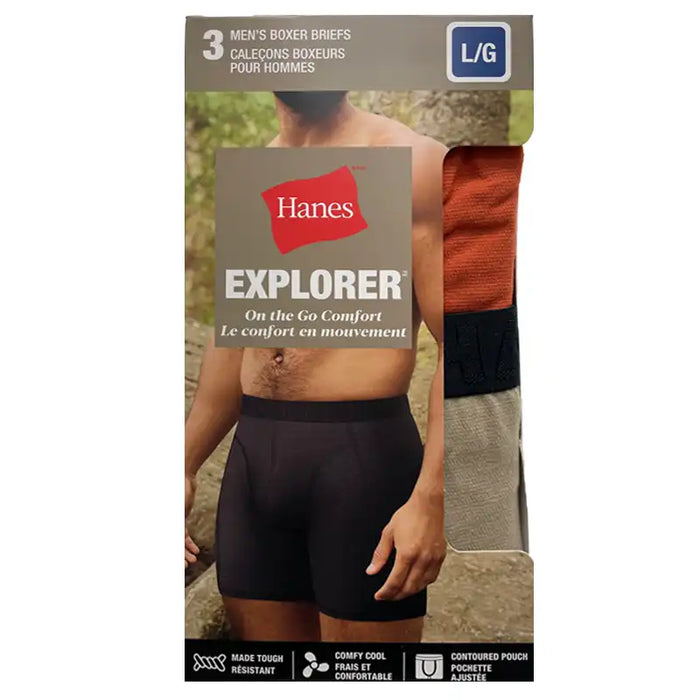 Hanes Men's Explorer Boxer Briefs 3-pack