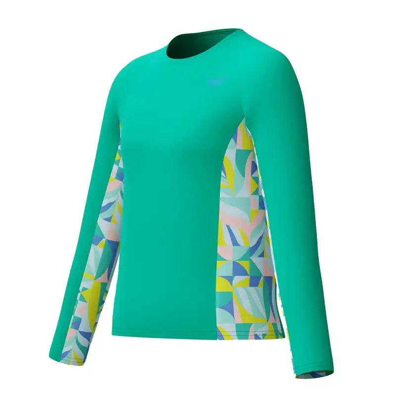 Speedo Girls Green Long Sleeve Rashguard