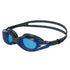 Blue Speedo swim goggles with black frame