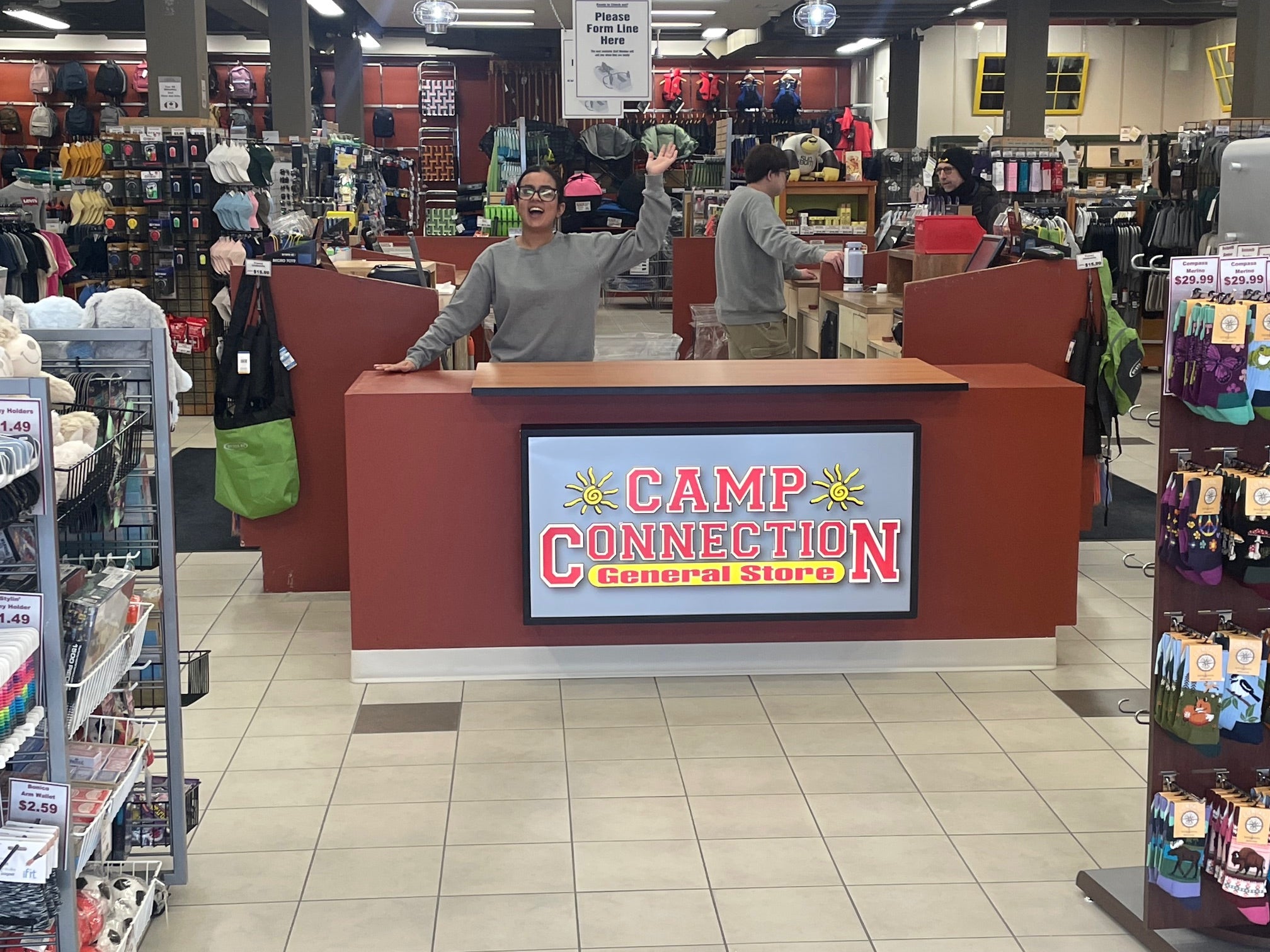 Camp Connection Staff Greeting a customer