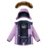 Purple Girls winter jacket with fur-lined hood