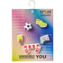 Crocs charms set on a colorful card with 'Crocs' branding