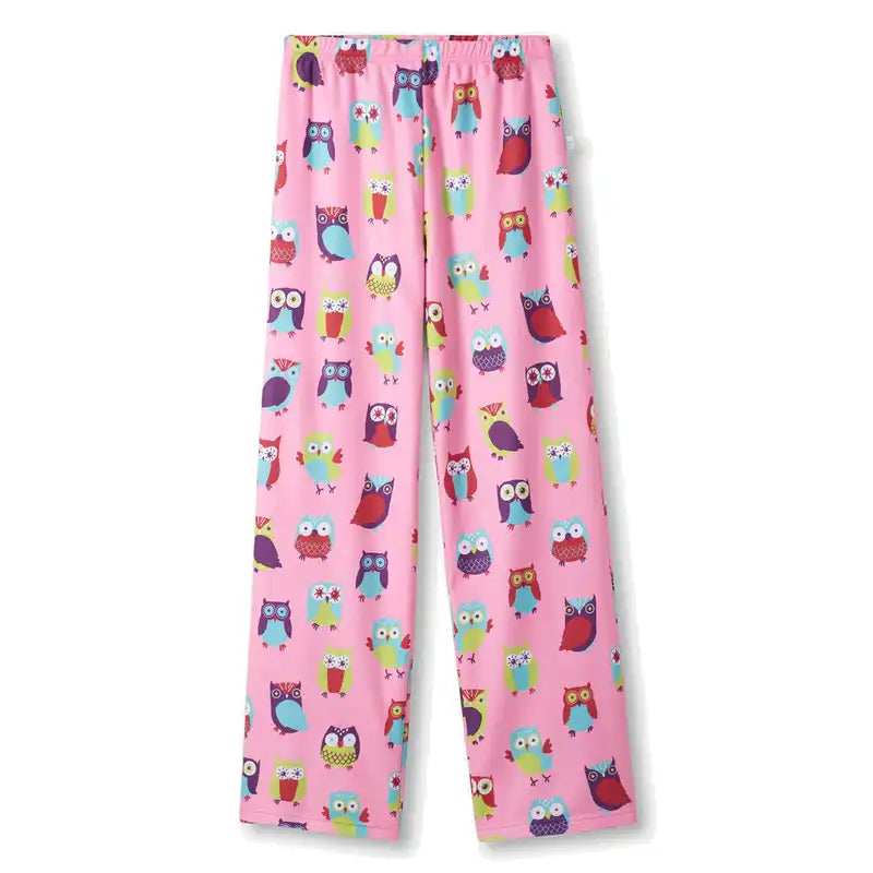 Owl Printed Women's Fuzzy Polar Pants