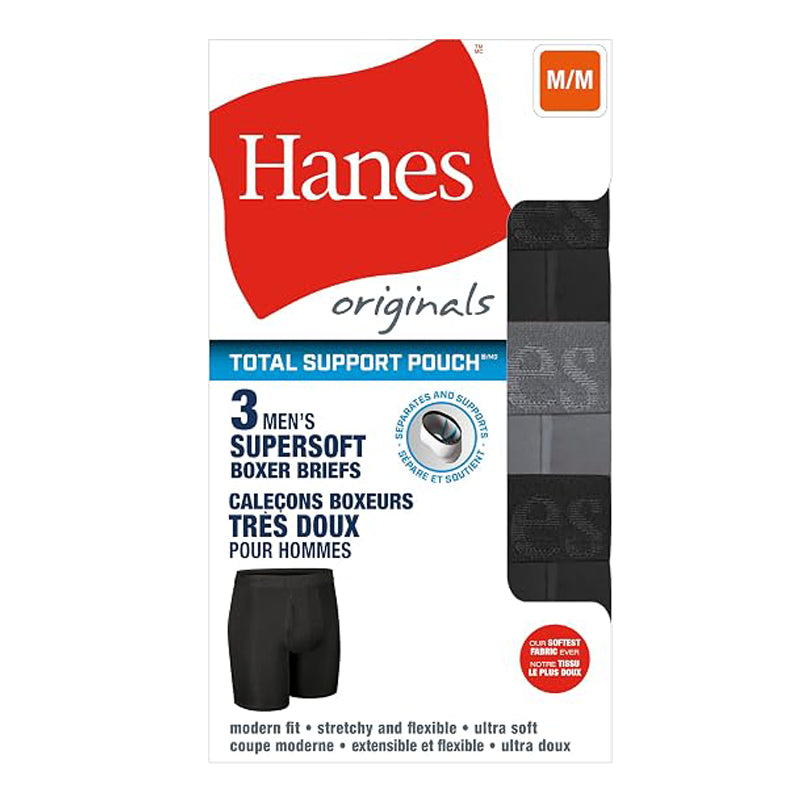 Package for Hanes Men's Super Soft Boxer Briefs