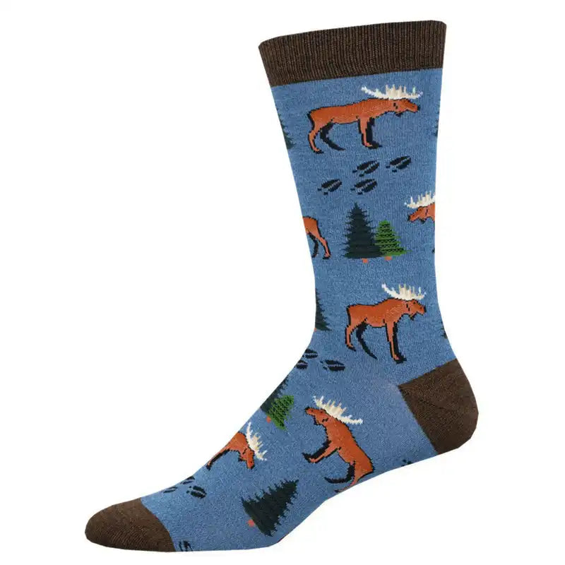 Men's Moose Bamboo Crew Socks