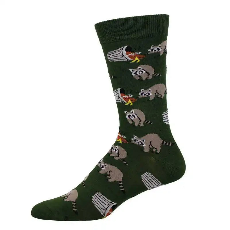 Socksmith Men's Racoons Bamboo Crew