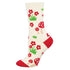 Soft P.J. Socks with cheerful red mushrooms and flowers.