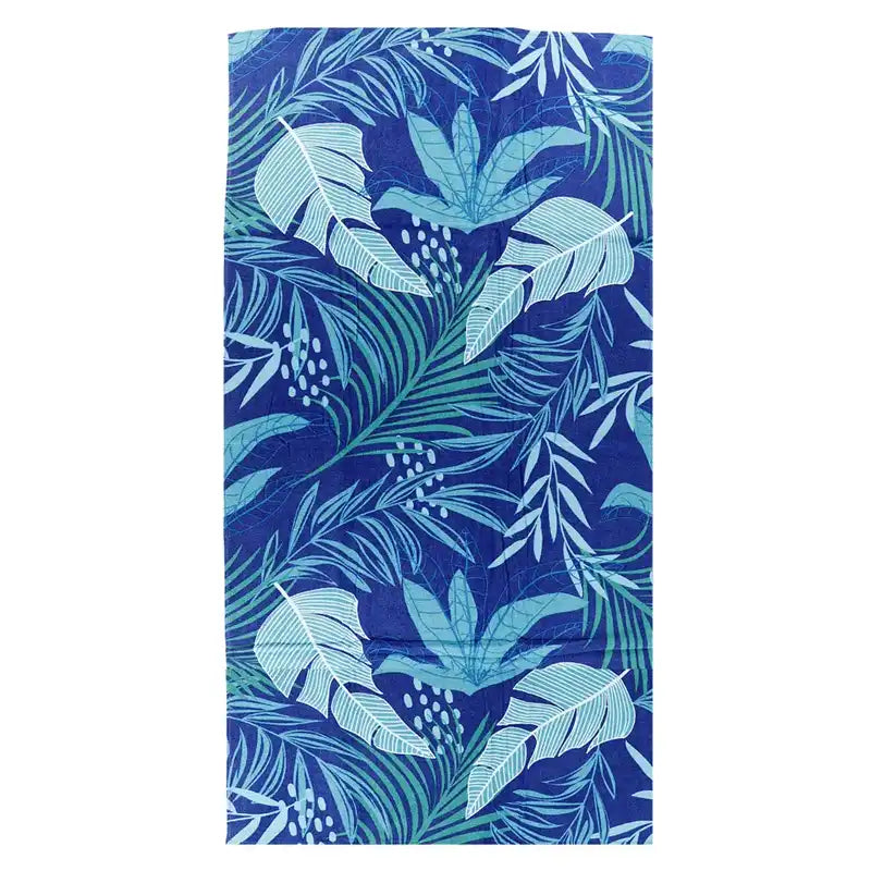 Beach Towel Blue Foliage