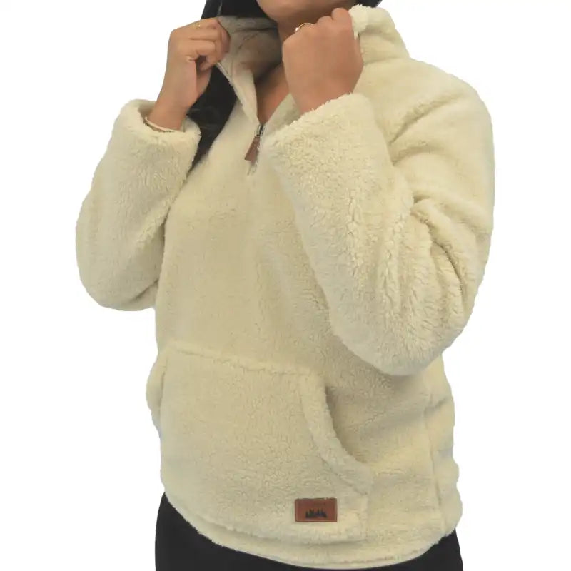 Cream outlet sherpa pullover