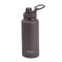 Grey Stainless steel water bottle with a threaded drink spout