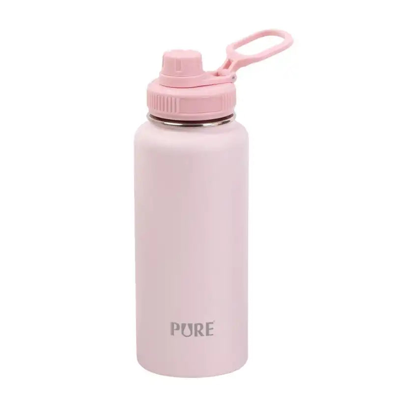 Pink Stainless steel water bottle with a threaded drink spout