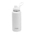 White Stainless steel water bottle with a threaded drink spout