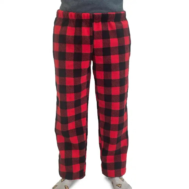 Red and black plaid pajama pants