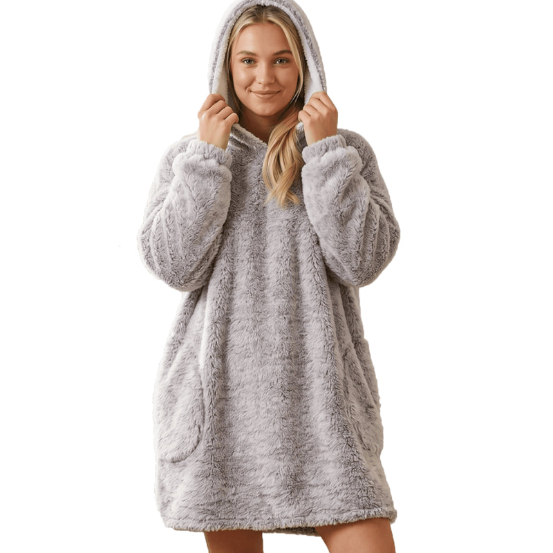 The Sherpa Plush fleece Hoodie in Grey