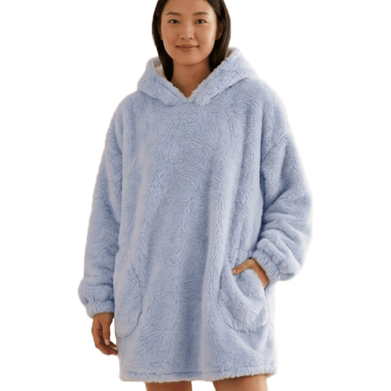 The Sherpa Plush fleece Hoodie in Blue