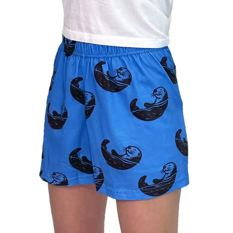 Stone Peak Youth Cotton PJ Shorts Otter Print