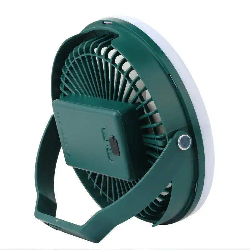 Green portable fan for camp or travel