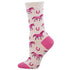 'Fuchsia Horse Society' Women's cotton novelty socks