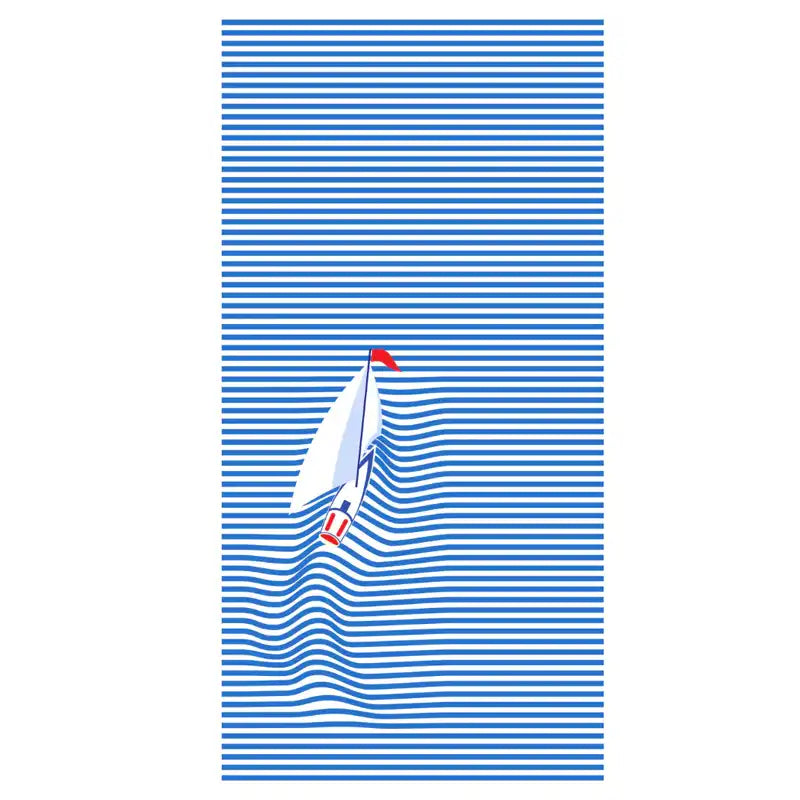 Waci Microfiber Towel: Waves Print