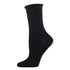 Black Women's Bamboo Roll Top Socks