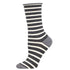 Women's Bamboo Grey Stripe Roll Top Socks