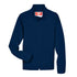 A navy blue zip-up jacket with a stand-up collar, displayed on a clean white background.