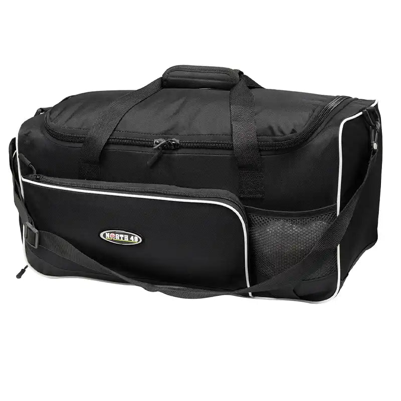 Black Gym duffel bag with white trim