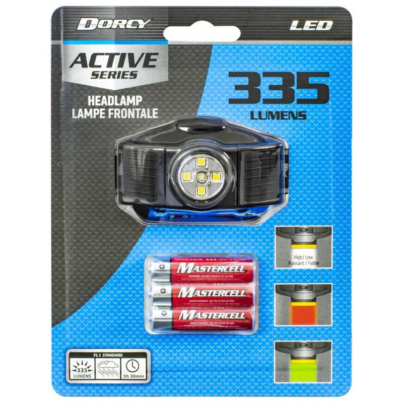 Dorcy 335 lumen 3AAA battery Headlamp