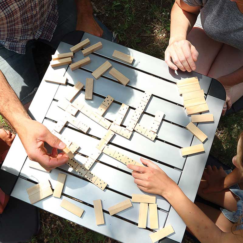 Wood Dominoes and tower camp games