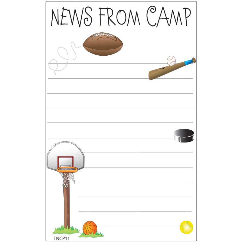 Campers Sports Lined Letter Paper