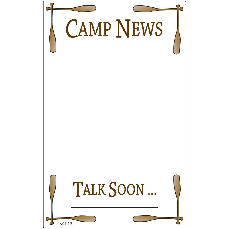 Printed Stationery Sheets for Camp